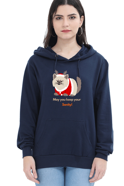 WOMEN || HOODIE SWEATSHIRT || STREETWEAR || MERRY CHRISTMAS || CAT || ANIME || ANIMAL PRINT || CAT LOVER || CUTE CAT || KITTEN || FUNNY || ANIMAL LOVER || CAT MEME || HOLIDAY FASHION || CHRISTMAS GIFTS || WINTER WEAR