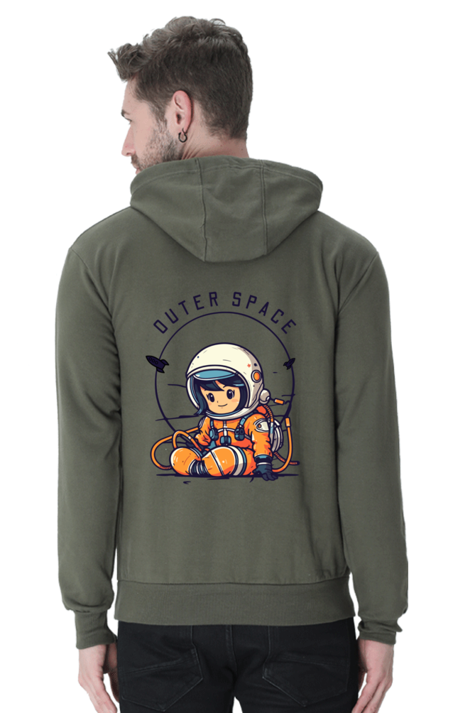 MEN || HOODIE SWEATSHIRT || SPACE GRAPHIC || CUTE ASTRONAUT || VECTOR ART || WINTER WEAR || BACK DESIGN