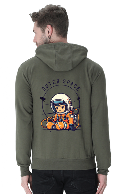 MEN || HOODIE SWEATSHIRT || SPACE GRAPHIC || CUTE ASTRONAUT || VECTOR ART || WINTER WEAR || BACK DESIGN