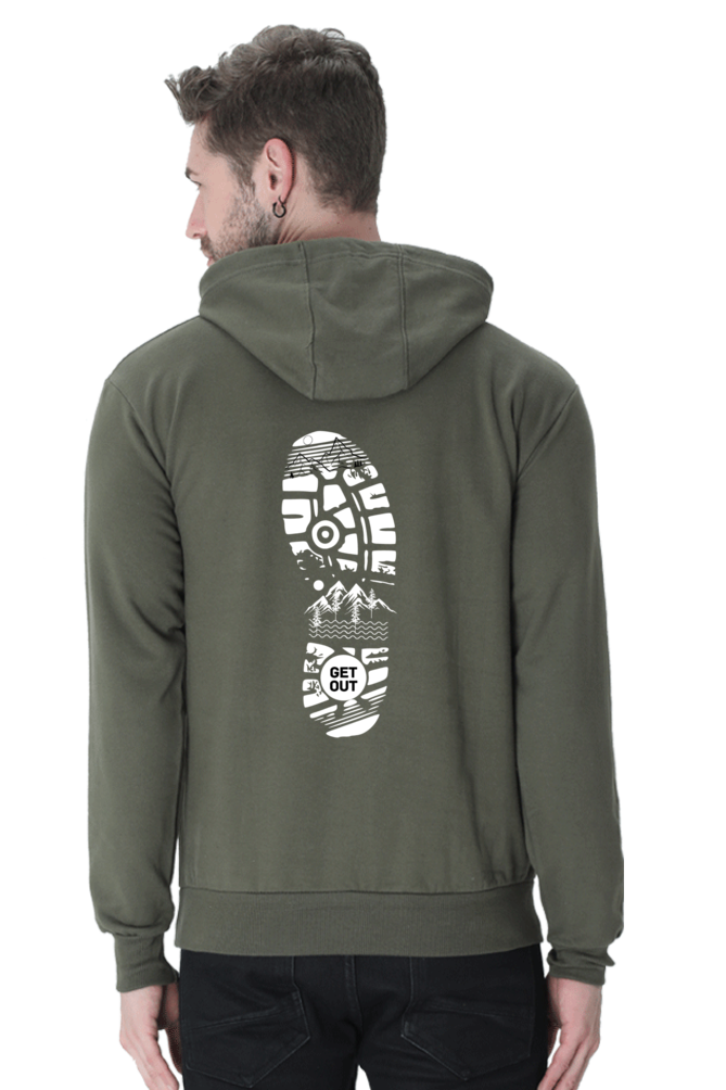 MEN || HOODIE SWEATSHIRT || TRAVEL || MOUNTAIN AND TREES || WINTER WEAR || BACK DESIGN