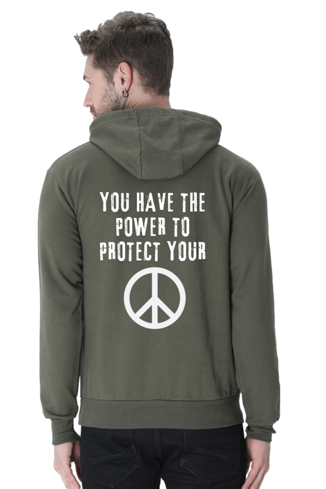 MEN || HOODIE SWEATSHIRT || PEACE SIGN || YOGA