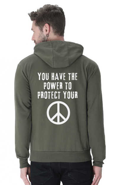 MEN || HOODIE SWEATSHIRT || PEACE SIGN || YOGA