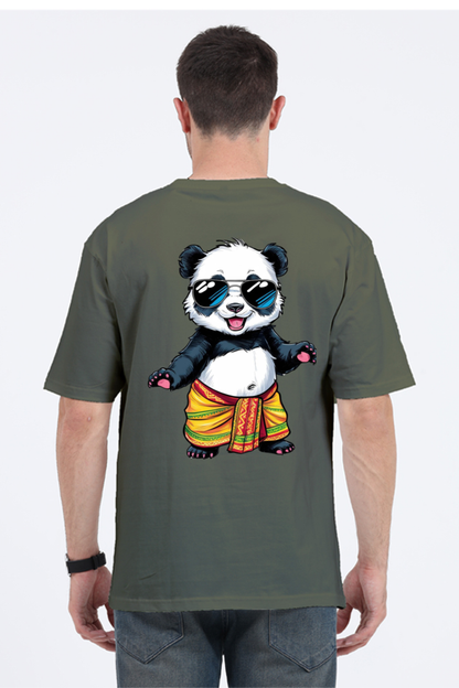 MEN || ROUND NECK OVERSIZED CLASSIC T-SHIRT || CUTE PANDA || FUNNY QUOTES || PANDA BEAR || ANIMAL PRINT || ANIME || FASHION || LITTLE PANDA || LUNGI || BACK DESIGN || WINTER WEAR