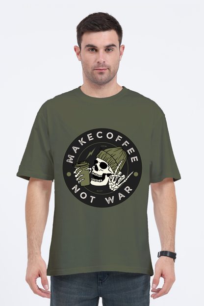 MEN || ROUND NECK OVERSIZED CLASSIC T-SHIRT || STREETWEAR || STREET ART || COFFEE LOVER || COFFEE ADDICT || SKULL || ZOMBIE || FUNNY QUOTES || MINIMALIST