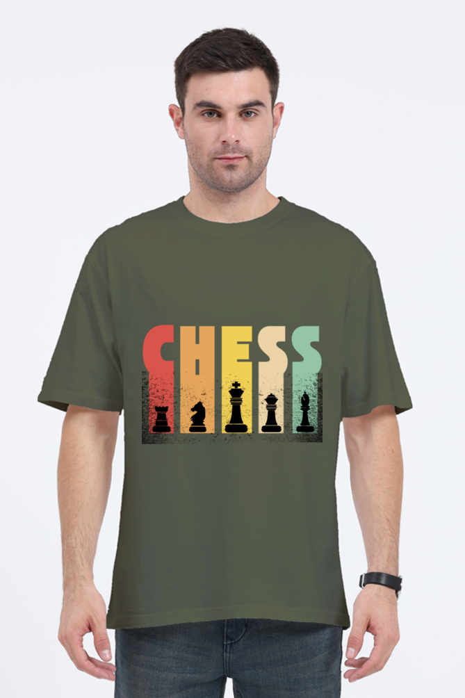 MEN || ROUND NECK OVERSIZED CLASSIC T-SHIRT || CHESS LOVER