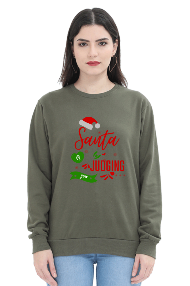 WOMEN || SWEATSHIRT || FUNNY QUOTES || MERRY CHRISTMAS || SANTA CLAUS || HUMOR || HOLIDAY FASHION || PHRASES || WINTER WEAR