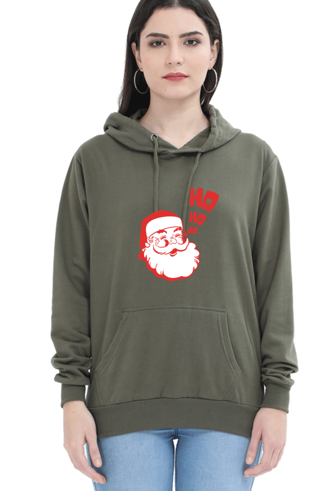 WOMEN || HOODIE SWEATSHIRT || STREETWEAR || MERRY CHRISTMAS || SANTA CLAUS || HO HO HO || HOLIDAY FASHION || CUTE SANTA || GRAPHIC DESIGN || CHRISTMAS GIFTS || WINTER WEAR