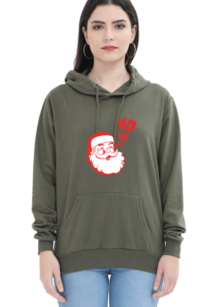 WOMEN || HOODIE SWEATSHIRT || STREETWEAR || MERRY CHRISTMAS || SANTA CLAUS || HO HO HO || HOLIDAY FASHION || CUTE SANTA || GRAPHIC DESIGN || CHRISTMAS GIFTS || WINTER WEAR