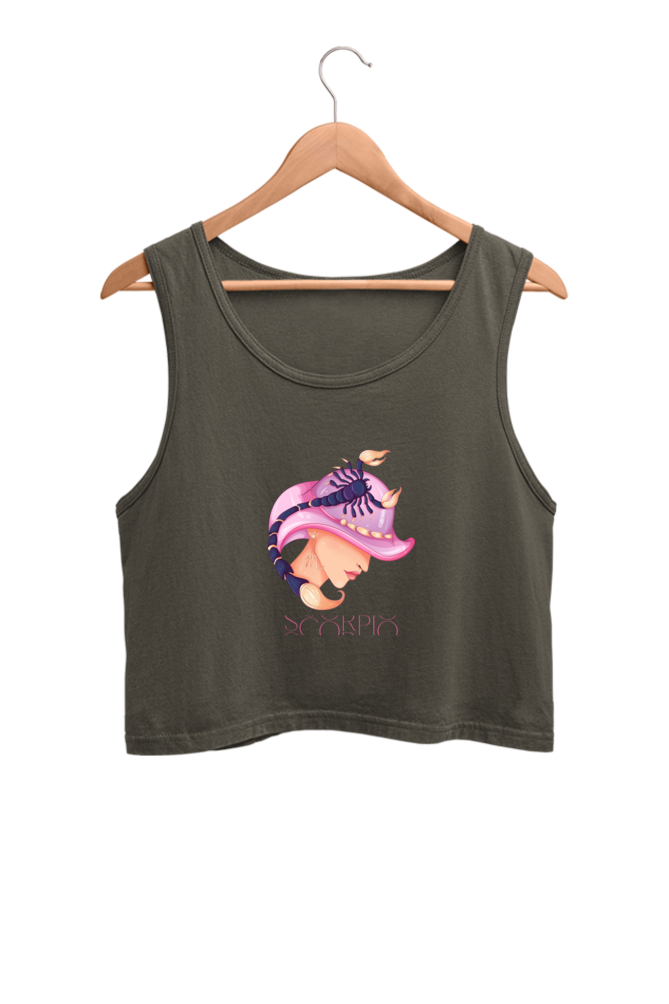 WOMEN || CROP TANK TOP || ZODIAC SIGN || ASTROLOGY || SCORPIO || WATER SIGN || LOYALTY || DEVOTIONAL || FANTASY || BIRTHDAY || GIFT FOR HER