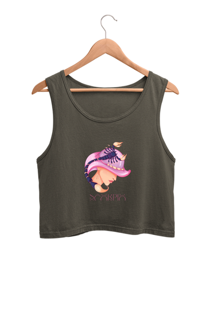 WOMEN || CROP TANK TOP || ZODIAC SIGN || ASTROLOGY || SCORPIO || WATER SIGN || LOYALTY || DEVOTIONAL || FANTASY || BIRTHDAY || GIFT FOR HER