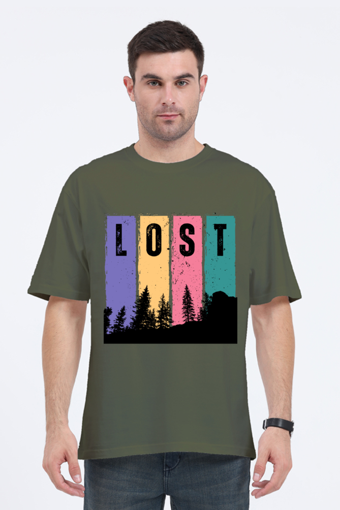 MEN || ROUND NECK OVERSIZED CLASSIC T-SHIRT || TRAVEL || LOST