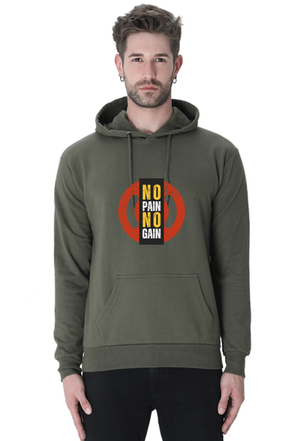 MEN || HOODIE SWEATSHIRT || MOTIVATIONAL QUOTE || NO PAIN NO GAIN