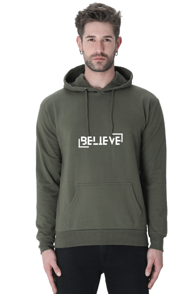 MEN || HOODIE SWEATSHIRT || MOTIVATIONAL QUOTE || BELIEVE