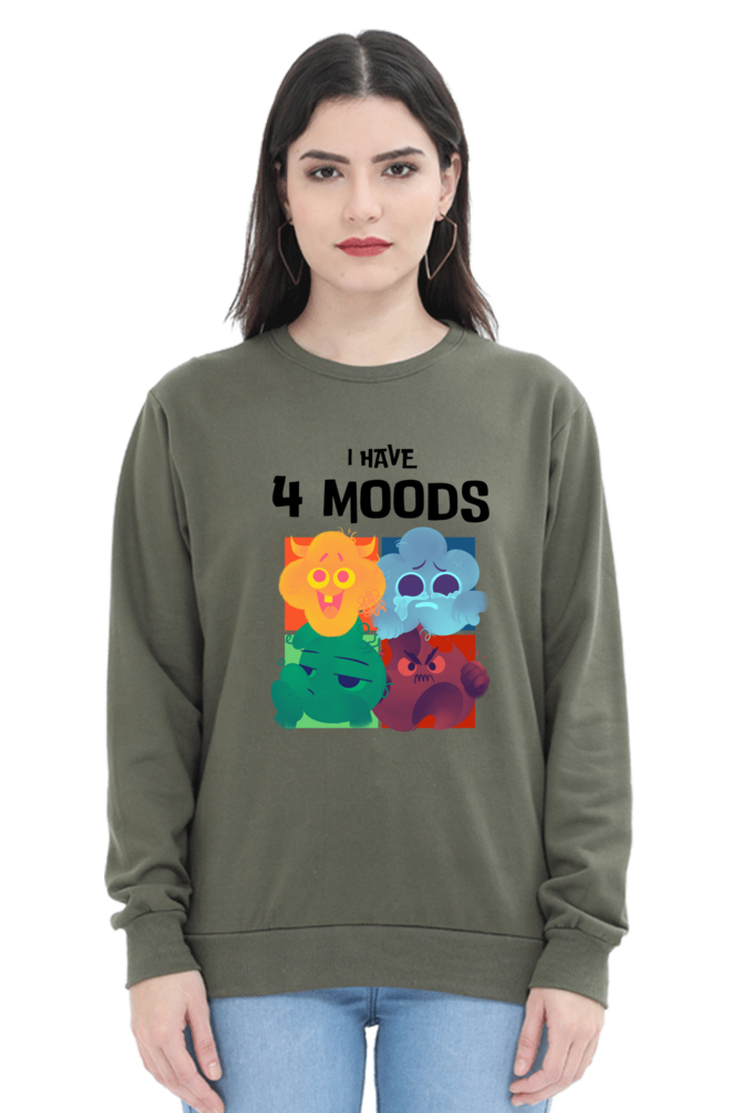 WOMEN || SWEATSHIRT || MOOD SWINGS || HUMOR || QUIRKY || GRAPHIC DESIGN || FUNNY QUOTES || WINTER WEAR