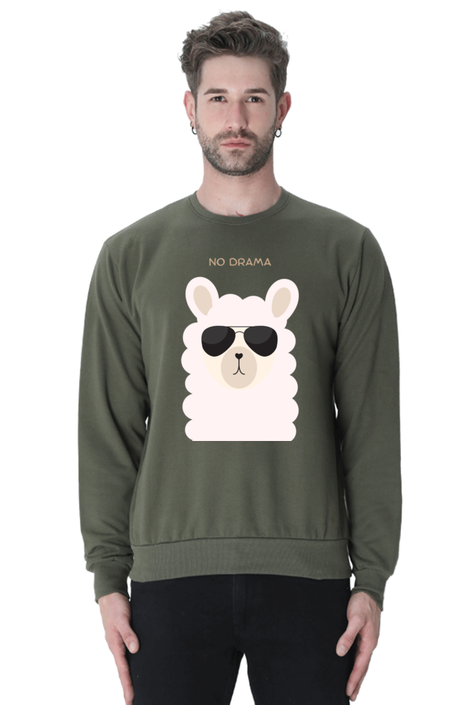 MEN || SWEATSHIRT || POSITIVE VIBES || ANIMAL PRINT || ANIMAL LOVER || FASHION || QUIRKY || LLAMA || WINTER WEAR