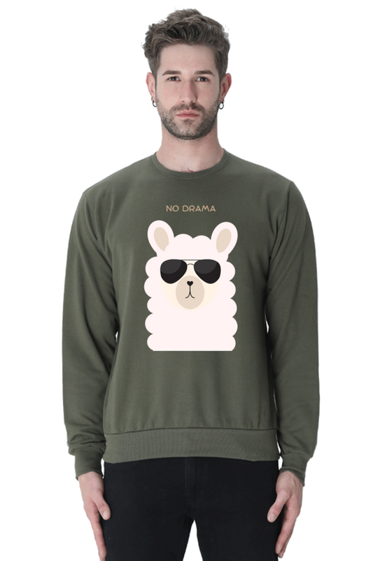 MEN || SWEATSHIRT || POSITIVE VIBES || ANIMAL PRINT || ANIMAL LOVER || FASHION || QUIRKY || LLAMA || WINTER WEAR