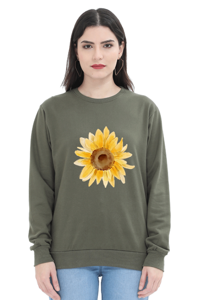 WOMEN || SWEATSHIRT || FLOWER || FLORAL PRINT || SUNFLOWER || BOHO || NATURE || GIFT FOR HER || WINTER WEAR