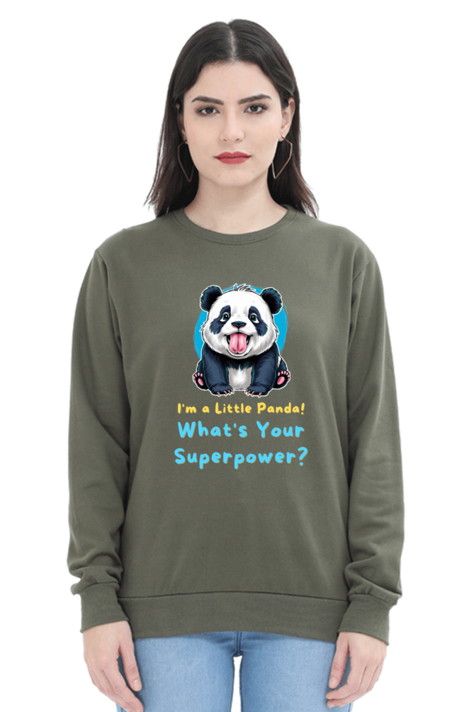 WOMEN || SWEATSHIRT || CUTE PANDA || FUNNY QUOTES || PANDA BEAR || VECTOT ART || ANIMAL PRINT || ANIME || FASHION || LITTLE PANDA || GIFT FOR HER || WINTER WEAR