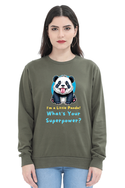 WOMEN || SWEATSHIRT || CUTE PANDA || FUNNY QUOTES || PANDA BEAR || VECTOT ART || ANIMAL PRINT || ANIME || FASHION || LITTLE PANDA || GIFT FOR HER || WINTER WEAR