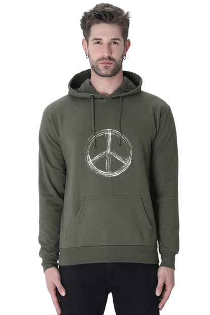 MEN || HOODIE SWEATSHIRT || PEACE SIGN || YOGA