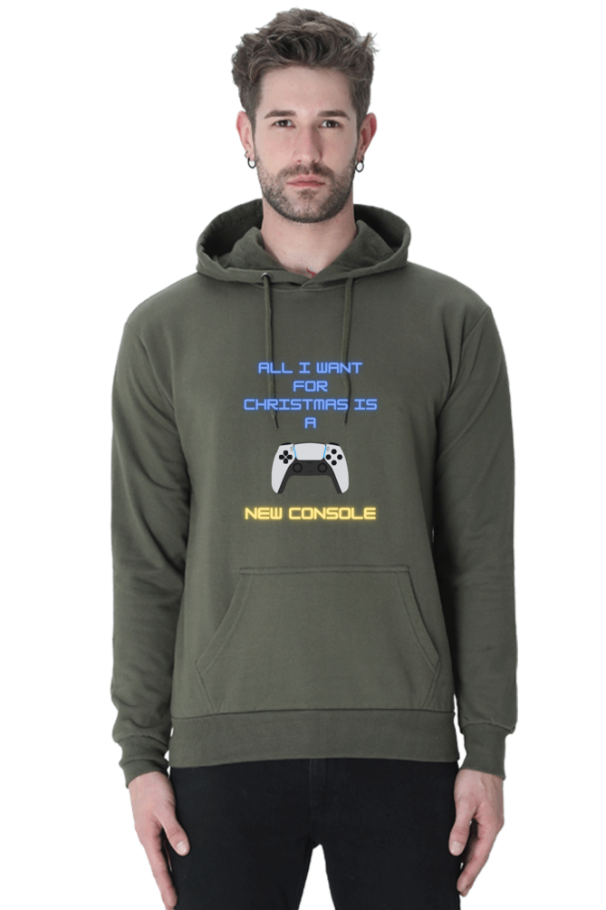 MEN || HOODIE SWEATSHIRT || MERRY CHRISTMAS || STREETWEAR || PLAYSTATION CONSOLE || VECTOR ART || GAMER GIFT || GAMER STYLE || GAMING LOVER || ALL I WANT FOR CHRISTMAS IS A NEW CONSOLE