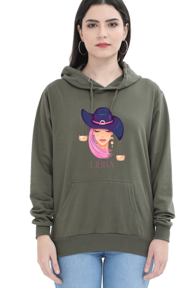 WOMEN || HOODIE SWEATSHIRT || ZODIAC SIGN || ASTROLOGY || LIBRA ||  EXTROVERT || FRIENDLY || EARRINGS DESIGN || ELEGANT || VECTOR ART || BIRTHDAY || GIFT FOR HER