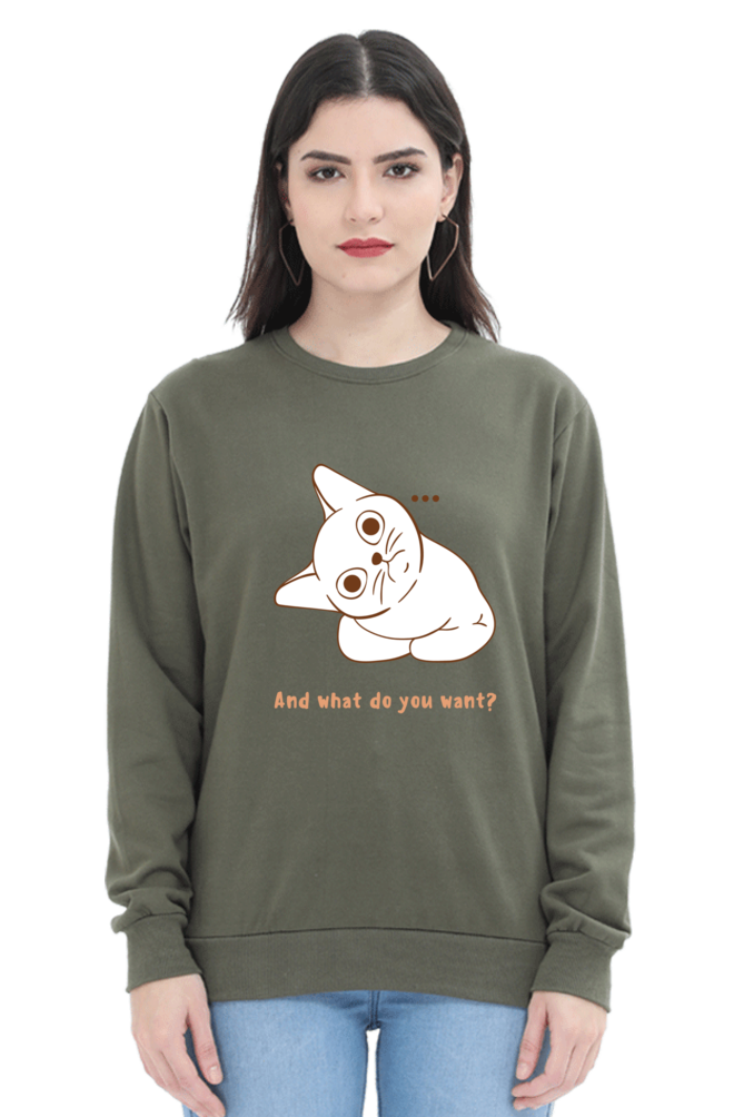 WOMEN || SWEATSHIRT || CAT || ANIME || ANIMAL PRINT || CAT LOVER || CUTE CAT || KITTEN || FUNNY || ANIMAL LOVER || CAT MEME || GRAPHIC DESIGN || GIFT FOR HER || WINTER WEAR