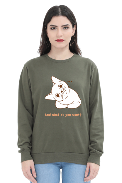 WOMEN || SWEATSHIRT || CAT || ANIME || ANIMAL PRINT || CAT LOVER || CUTE CAT || KITTEN || FUNNY || ANIMAL LOVER || CAT MEME || GRAPHIC DESIGN || GIFT FOR HER || WINTER WEAR