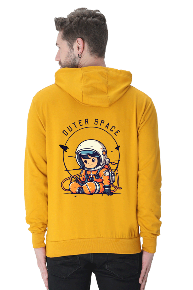 MEN || HOODIE SWEATSHIRT || SPACE GRAPHIC || CUTE ASTRONAUT || VECTOR ART || WINTER WEAR || BACK DESIGN