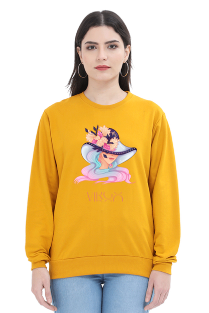 WOMEN || SWEATSHIRT || ZODIAC SIGN || ASTROLOGY || VIRGO || FLORAL PRINT || VECTOR ART || COSMIC || BIRTHDAY || GIFTS FOR HER