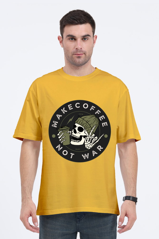 MEN || ROUND NECK OVERSIZED CLASSIC T-SHIRT || STREETWEAR || STREET ART || COFFEE LOVER || COFFEE ADDICT || SKULL || ZOMBIE || FUNNY QUOTES || MINIMALIST