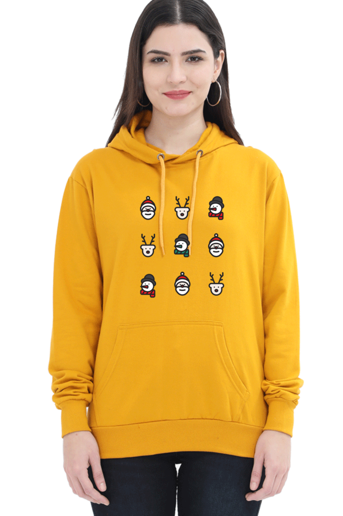 WOMEN || HOODIE SWEATSHIRT || MERRY CHRISTMAS || CHRISTMAS ICON || STREETWEAR || SANTA CLAUS || REINDEER || SNOWMAN || HOLIDAY FASHION || MINIMALIST || CHRISTMAS GIFTS || WINTER WEAR