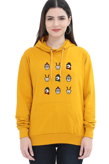 WOMEN || HOODIE SWEATSHIRT || MERRY CHRISTMAS || CHRISTMAS ICON || STREETWEAR || SANTA CLAUS || REINDEER || SNOWMAN || HOLIDAY FASHION || MINIMALIST || CHRISTMAS GIFTS || WINTER WEAR