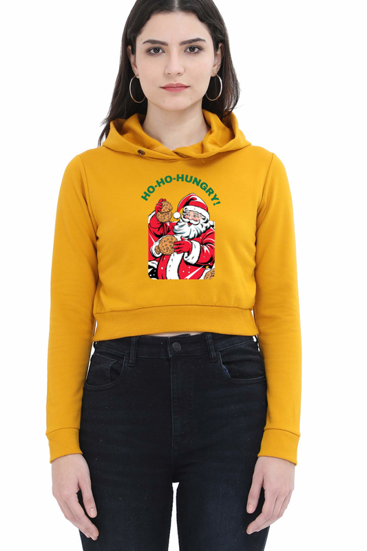 WOMEN || CROP HOODIE || MERRY CHRISTMAS || SANTA CLAUS || WINTER WEAR || COOKIES || FUNNY QUOTES || TRENDY || FASHION