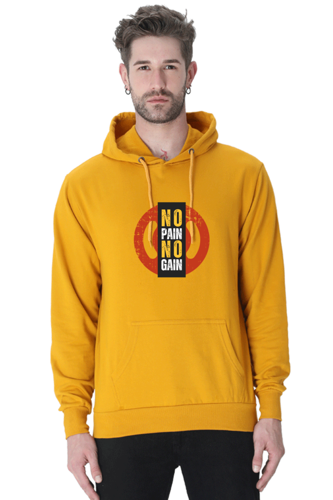 MEN || HOODIE SWEATSHIRT || MOTIVATIONAL QUOTE || NO PAIN NO GAIN