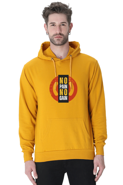 MEN || HOODIE SWEATSHIRT || MOTIVATIONAL QUOTE || NO PAIN NO GAIN