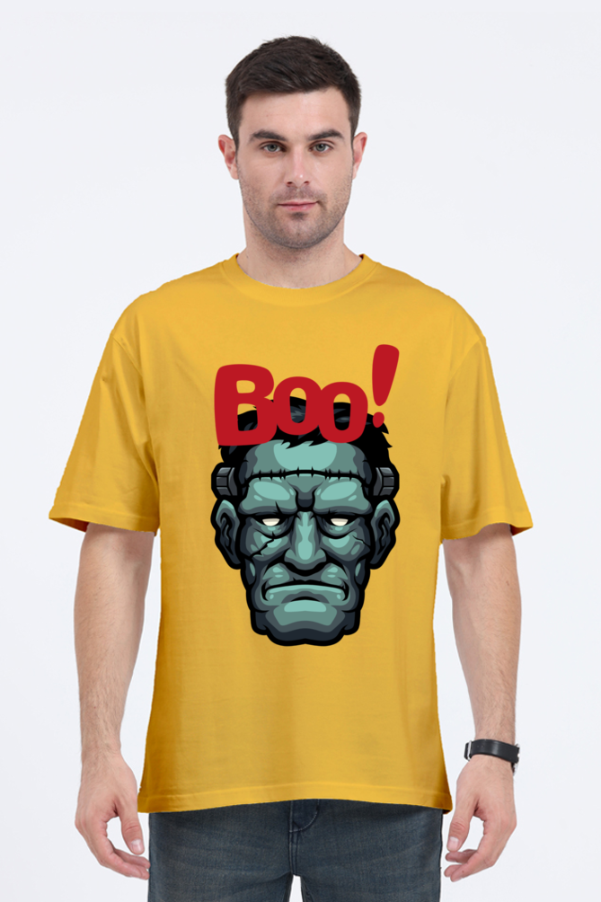 MEN || ROUND NECK OVERSIZED CLASSIC T-SHIRT || STREETWEAR || MONSTER || FRANKENSTEIN || GRAPHIC DESIGN || HALLOWEEN