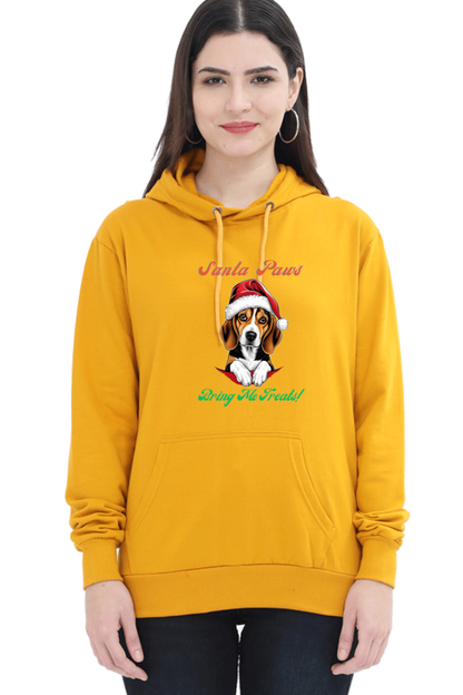 WOMEN || HOODIE SWEATSHIRT || MERRY CHRISTMAS || DOG LOVER || CUTE DOG || BEAGLE || SANTA CLAUS || CHRISTMAS GIFT || GIFT IDEAS || WINTER WEAR