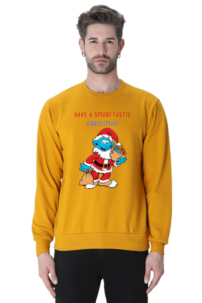 MEN || SWEATSHIRT || FUNNY QUOTES || MERRY CHRISTMAS || SMURFS || SANTA CLAUS || CARTOON CHARACTER || SMURF SANTA || HOLIDAY FASHION || CHRISTMAS GIFTS || WINTER WEAR