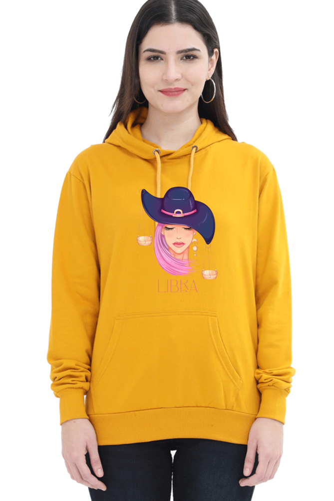 WOMEN || HOODIE SWEATSHIRT || ZODIAC SIGN || ASTROLOGY || LIBRA ||  EXTROVERT || FRIENDLY || EARRINGS DESIGN || ELEGANT || VECTOR ART || BIRTHDAY || GIFT FOR HER