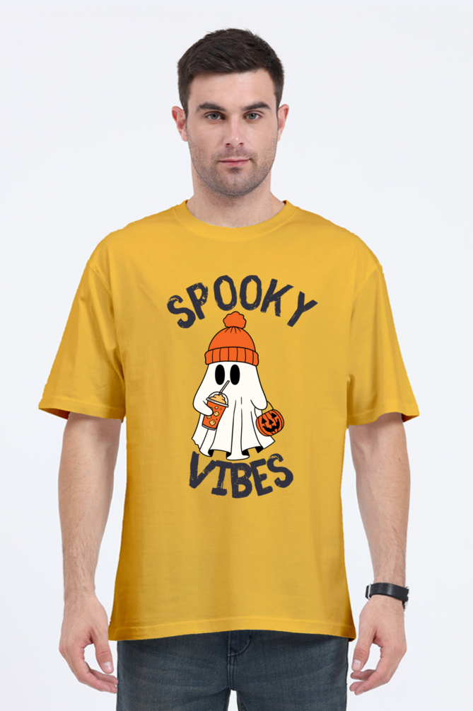 MEN || ROUND NECK OVERSIZED CLASSIC T-SHIRT || STREETWEAR || GHOST || PUMPKIN || SPOOKY || FUNNY || HALLOWEEN || CHRISTMAS GIFT