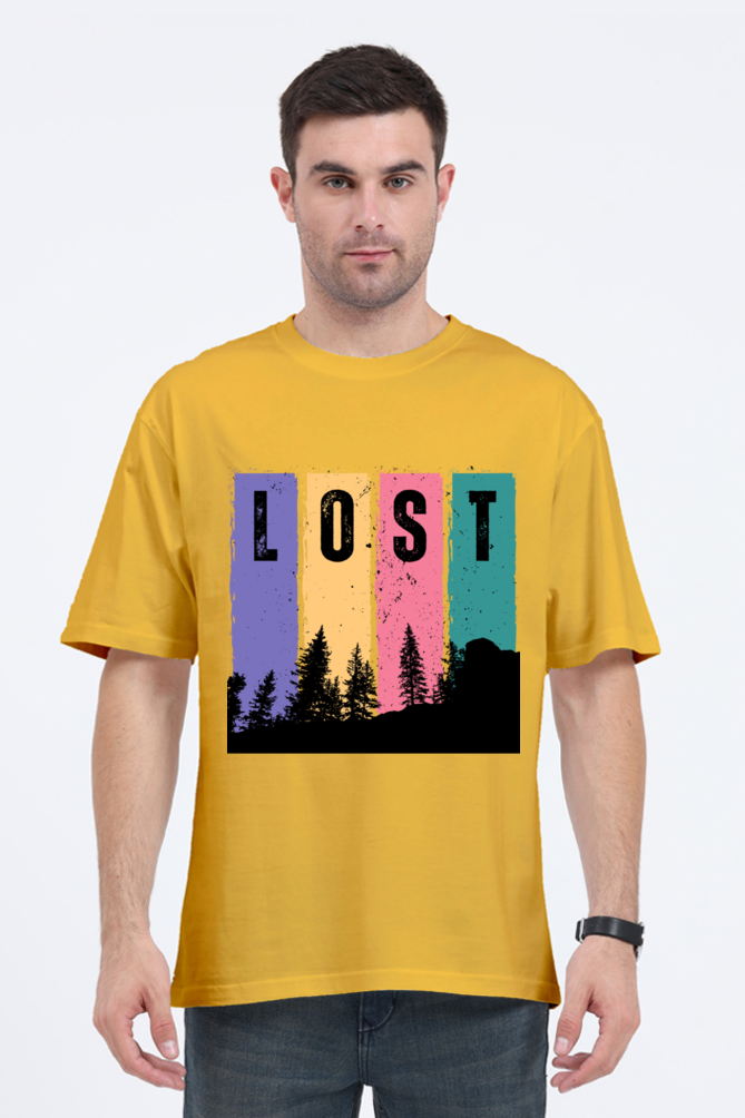 MEN || ROUND NECK OVERSIZED CLASSIC T-SHIRT || TRAVEL || LOST