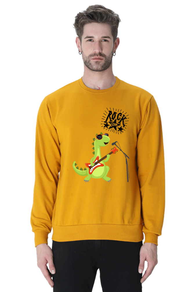 MEN || SWEATSHIRT || CARTOON || DINOSAUR || ROCKSTAR || GUITAR || FUNNY || HUMOROUS || TRENDY || FASHION