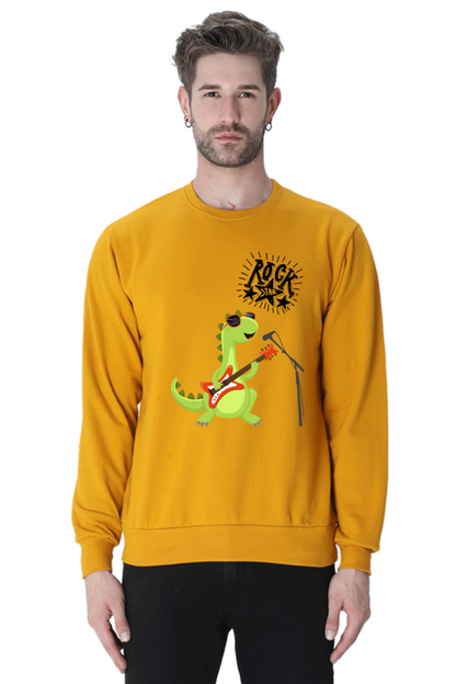 MEN || SWEATSHIRT || CARTOON || DINOSAUR || ROCKSTAR || GUITAR || FUNNY || HUMOROUS || TRENDY || FASHION