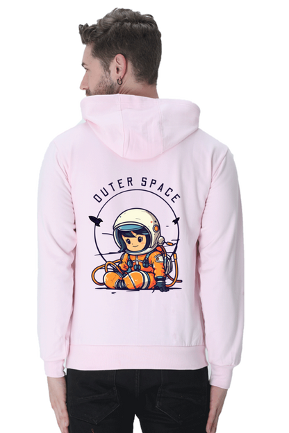 MEN || HOODIE SWEATSHIRT || SPACE GRAPHIC || CUTE ASTRONAUT || VECTOR ART || WINTER WEAR || BACK DESIGN