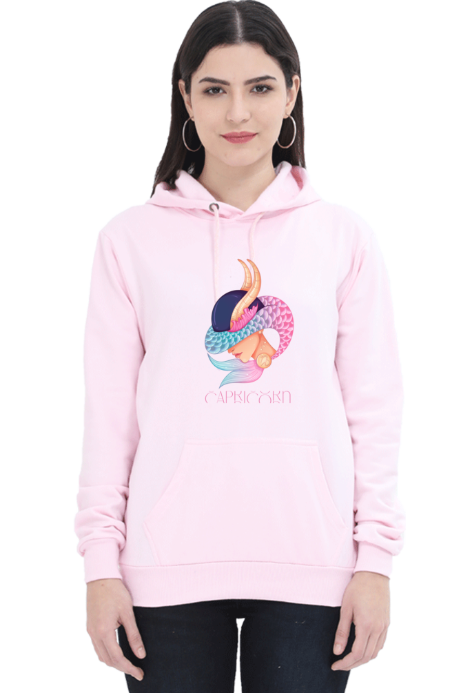 WOMEN || HOODIE SWEATSHIRT || ZODIAC SIGN || ASTROLOGY || CAPRICORN || EARTH || VECTOR ART || MERMAID || HORNED GOAT || BIRTHDAY || GIFT FOR HER