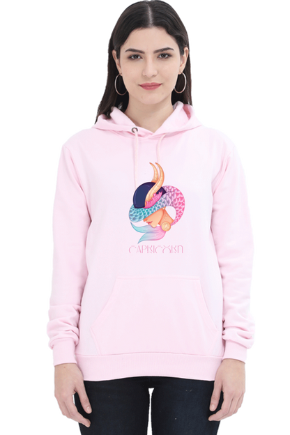 WOMEN || HOODIE SWEATSHIRT || ZODIAC SIGN || ASTROLOGY || CAPRICORN || EARTH || VECTOR ART || MERMAID || HORNED GOAT || BIRTHDAY || GIFT FOR HER