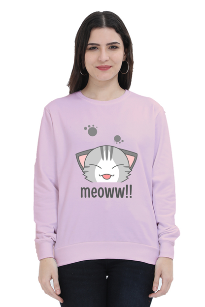 WOMEN || SWEATSHIRT || CAT || ANIME || ANIMAL PRINT || CAT LOVER || CUTE CAT || KITTEN || FUNNY || ANIMAL LOVER || GRAPHIC DESIGN || GIFT FOR HER || WINTER WEAR