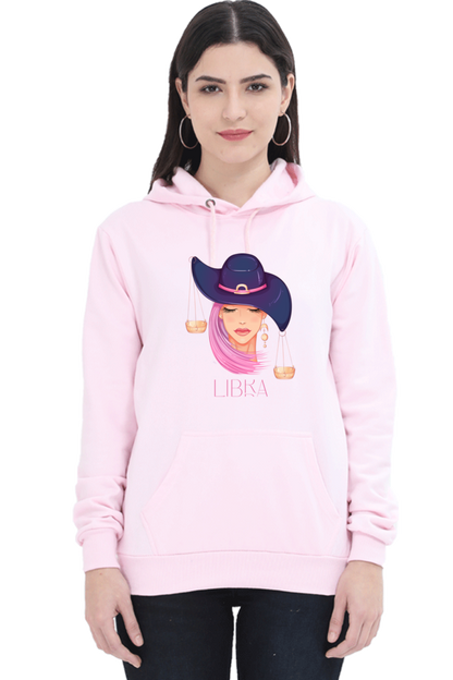 WOMEN || HOODIE SWEATSHIRT || ZODIAC SIGN || ASTROLOGY || LIBRA ||  EXTROVERT || FRIENDLY || EARRINGS DESIGN || ELEGANT || VECTOR ART || BIRTHDAY || GIFT FOR HER