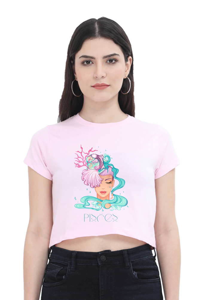 WOMEN || CROP TOP || ZODIAC SIGN || ASTROLOGY || PISCES || ROMANTIC || LOWBROW || SPIRITUAL || FISH || MERMAID || BIRTHDAY || GIFT FOR HER